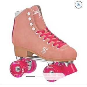 NEW ROLLER DERBY CANDI CARLIN PEACH SKATES SIZE 8